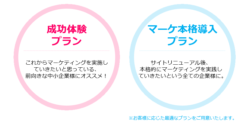 企業の段階に合わせた選べる2つのプランのイメージ